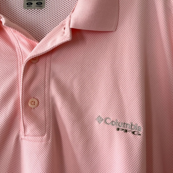 COLUMBIA Peach UPF 40 Polo Standard Fit Shirt Omni Shade PFG Golf, Size XL - Picture 4 of 14